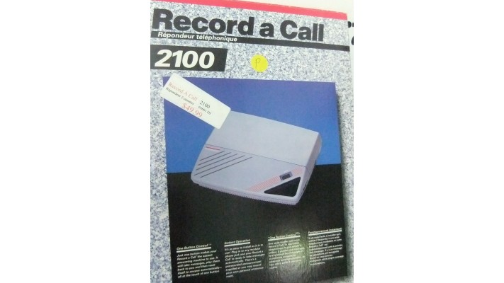 Record a Call 2100 phone answering system